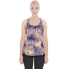 Yellow And Purple Abstract Piece Up Tank Top
