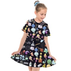 Glitch Glitchen Misc Two Kids  Short Sleeve Shirt Dress by WetdryvacsLair