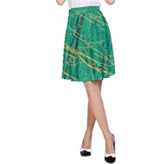 Mint, Meteorite & Marigold A-line Skirt by Kettukas