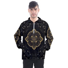 Ornate Black And Gold Men s Half Zip Pullover by Dazzleway