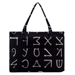 Heinrich Cornelius Agrippa Of Occult Philosophy 1651 Angelic Alphabet Or Celestial Writing Collected Inverted Zipper Medium Tote Bag by WetdryvacsLair