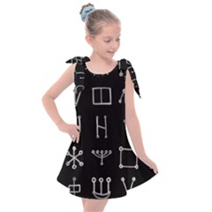 Heinrich Cornelius Agrippa Of Occult Philosophy 1651 Malachim Alphabet Collected Inverted Square Kids  Tie Up Tunic Dress by WetdryvacsLair