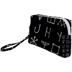 Heinrich Cornelius Agrippa Of Occult Philosophy 1651 Malachim Alphabet Collected Inverted Square Wristlet Pouch Bag (small) by WetdryvacsLair