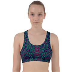 Tree Flower Paradise Of Inner Peace And Calm Pop-art Back Weave Sports Bra by pepitasart