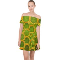 Hexagon Windows Off Shoulder Chiffon Dress by essentialimage