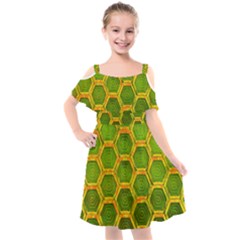 Hexagon Windows Kids  Cut Out Shoulders Chiffon Dress by essentialimage