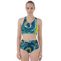 Vector Vivid Marble Pattern 14 Racer Back Bikini Set by goljakoff