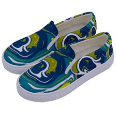 Vector Vivid Marble Pattern 14 Kids  Canvas Slip Ons