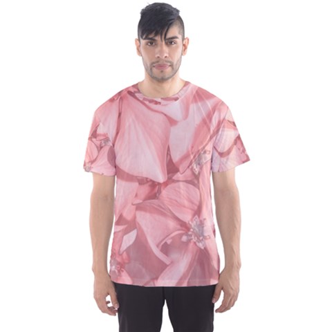 Coral Colored Hortensias Floral Photo Men s Sport Mesh Tee by dflcprintsclothing