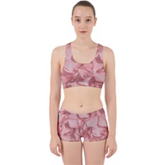 Coral Colored Hortensias Floral Photo Work It Out Gym Set by dflcprintsclothing