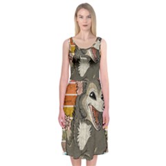 Possum - Be Urself Midi Sleeveless Dress by Valentinaart