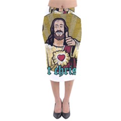 Buddy Christ Velvet Midi Pencil Skirt by Valentinaart