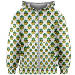 Holiday Pineapple Kids  Zipper Hoodie Without Drawstring by Sparkle