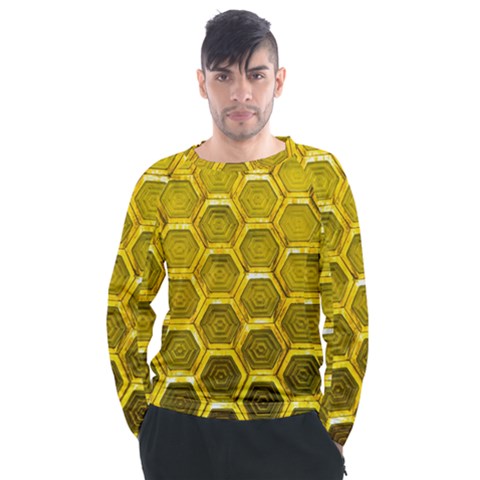 Hexagon Windows Men s Long Sleeve Raglan Tee by essentialimage