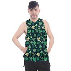 Shamrock Pattern Pink Blue Metallic Pattern Men s Sleeveless Hoodie by designsbymallika