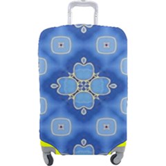 Ornate Blue Luggage Cover (large)