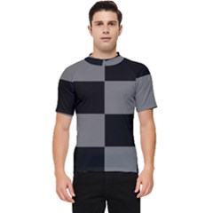 Black Gingham Check Pattern Men s Short Sleeve Rash Guard by yoursparklingshop