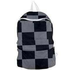 Black Gingham Check Pattern Foldable Lightweight Backpack by yoursparklingshop