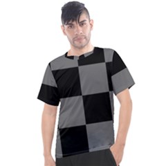 Black Gingham Check Pattern Men s Sport Top