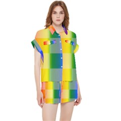 Lgbt Rainbow Buffalo Check Lgbtq Pride Squares Pattern Chiffon Lounge Set by yoursparklingshop