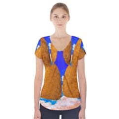 Two Hearts Short Sleeve Front Detail Top by essentialimage