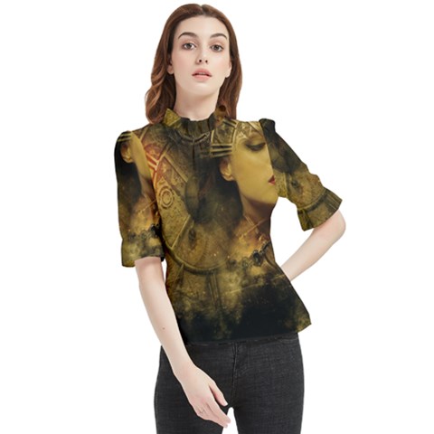 Surreal Steampunk Queen From Fonebook Frill Neck Blouse by 2853937