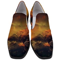 Tiger King In A Fantastic Landscape From Fonebook Women Slip On Heel Loafers by 2853937