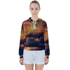 Tiger King In A Fantastic Landscape From Fonebook Women s Tie Up Sweat by 2853937