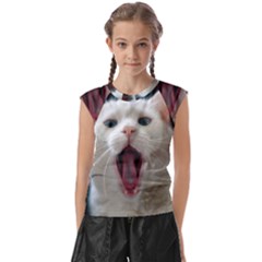 Wow Kitty Cat From Fonebook Kids  Raglan Cap Sleeve Tee by 2853937