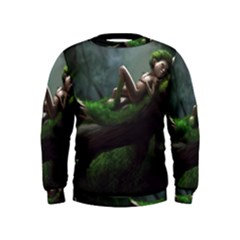 Wooden Child Resting On A Tree From Fonebook Kids  Sweatshirt by 2853937