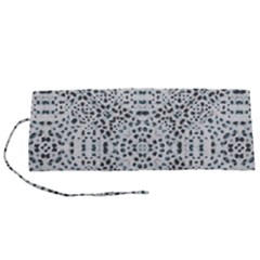 Dots Motif Geometric Print Design Roll Up Canvas Pencil Holder (s)