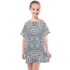 Dots Motif Geometric Print Design Kids  One Piece Chiffon Dress by dflcprintsclothing