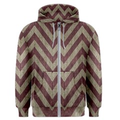 Vintage Grunge Geometric Chevron Pattern Men s Zipper Hoodie