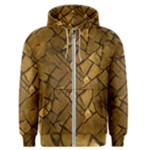 Golden Mosaic Texture Print Men s Zipper Hoodie