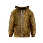 Golden Mosaic Texture Print Kids  Zipper Hoodie