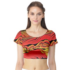 Warrior s Spirit Short Sleeve Crop Top by BrenZenCreations