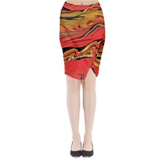 Warrior s Spirit  Midi Wrap Pencil Skirt by BrenZenCreations