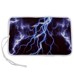 Blue Thunder At Night, Colorful Lightning Graphic Pen Storage Case (m) by picsaspassion