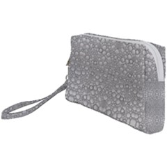 Modern Ornate Geometric Silver Pattern Wristlet Pouch Bag (small) by dflcprintsclothing