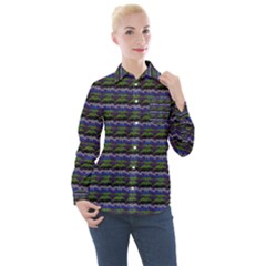 Abstract Illusion Women s Long Sleeve Pocket Shirt