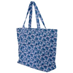 Blue Pattern Scrapbook Zip Up Canvas Bag by Dutashop