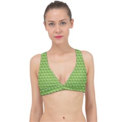 Green Pattern Ornate Background Classic Banded Bikini Top