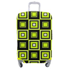 Green Pattern Square Squares Luggage Cover (medium)