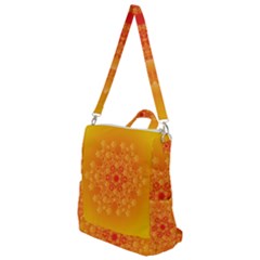 Fractal Yellow Orange Crossbody Backpack