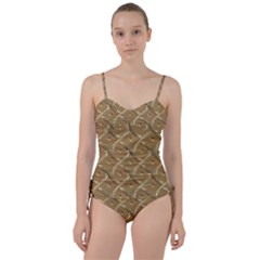 Gold Background Modern Sweetheart Tankini Set by Dutashop