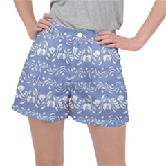 Blue White Ornament Ripstop Shorts by Eskimos