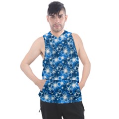 Star Hexagon Deep Blue Light Men s Sleeveless Hoodie by Dutashop