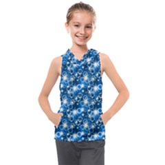 Star Hexagon Deep Blue Light Kids  Sleeveless Hoodie by Dutashop