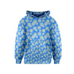 Hydrangea Blue Glitter Round Kids  Pullover Hoodie by Dutashop