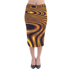 Wave Abstract Lines Velvet Midi Pencil Skirt